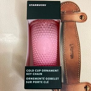 Starbucks Ombre Pink Blush Waxberry Bling Studded Mini Tumbler Keychain Ornament